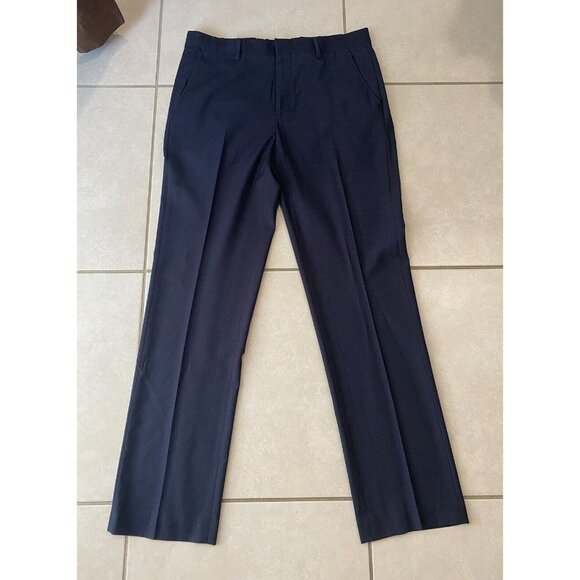 3/$15 SALE - DKNY Men’s Dress Pants Classic Fit Navy Blue Checkered Size 34/32 - Picture 1 of 5
